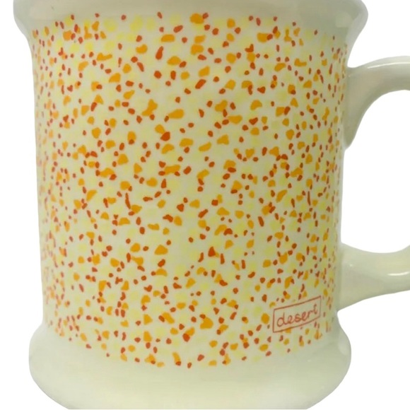 Vtg I. Calvo Coffee Cup Mug Unique Forest Desert Yellow Green Retro 1983 x2 - Picture 7 of 9